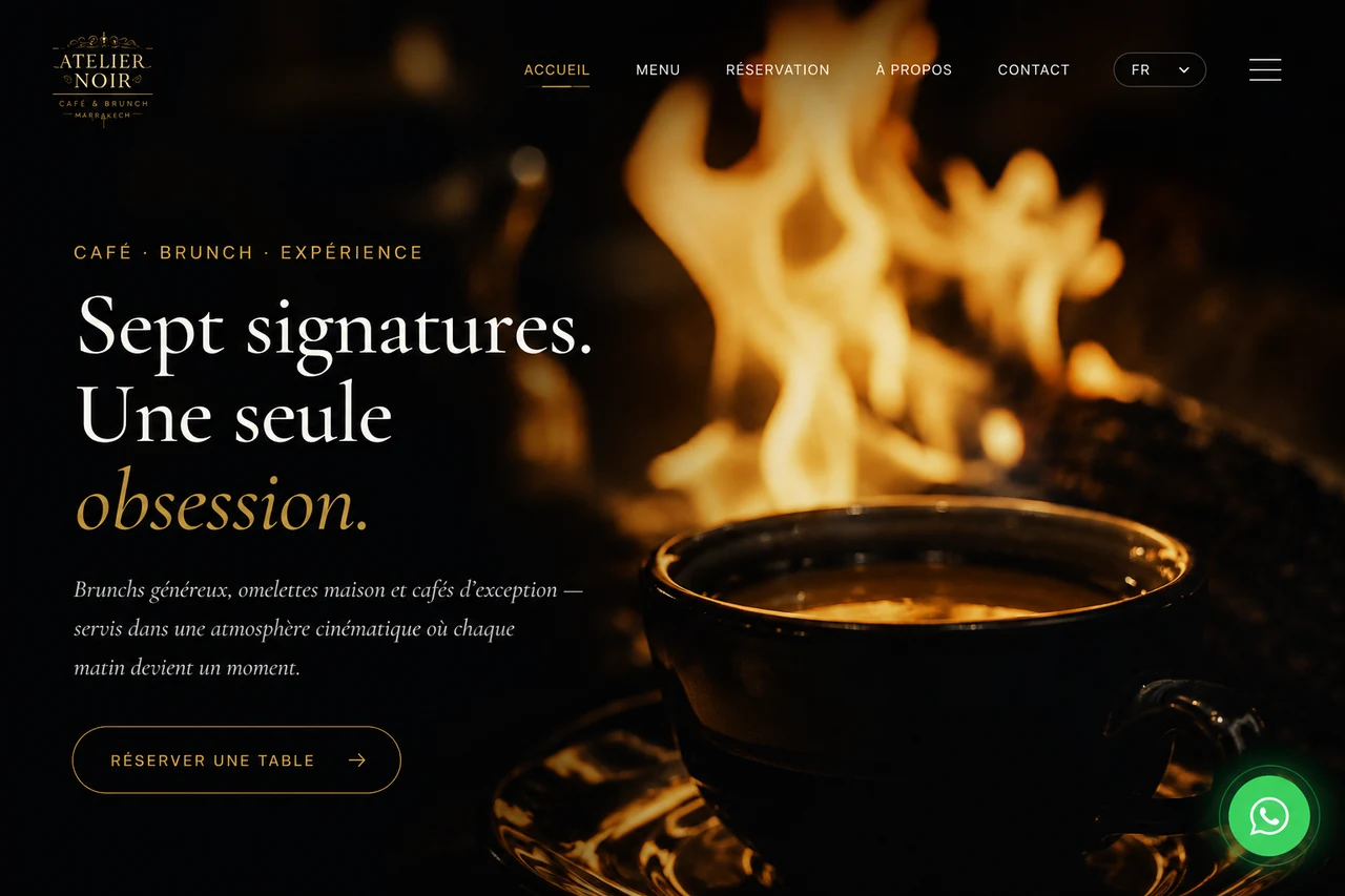 Atelier Noir — fine dining website preview