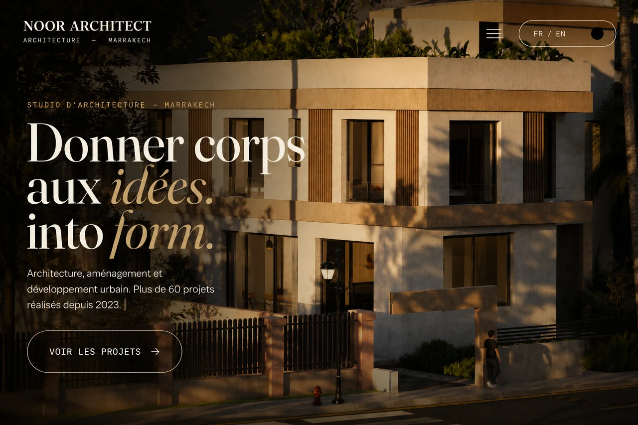 Noor Architect — architecture and interior design website preview