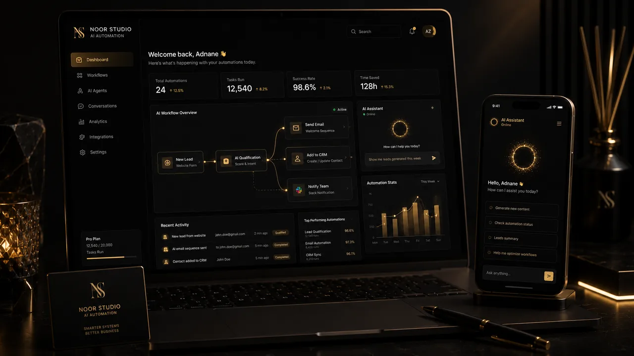 AI Automation — intelligent automation dashboard preview